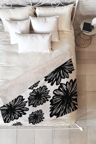 Julia Da Rocha Flores Negra Fleece Throw Blanket
