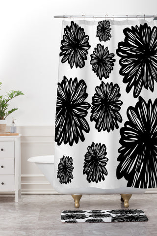 Julia Da Rocha Flores Negra Shower Curtain And Mat