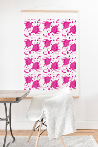 Julia Da Rocha Florida Pink Birds Art Print And Hanger