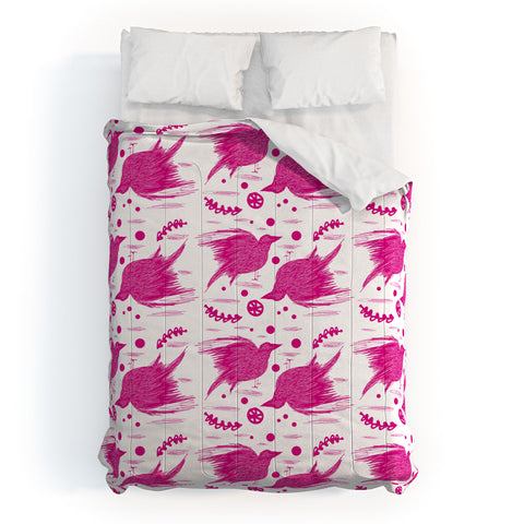Julia Da Rocha Florida Pink Birds Comforter