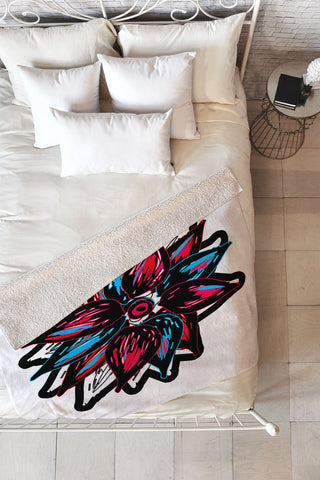 Julia Da Rocha Flowerstract Fleece Throw Blanket