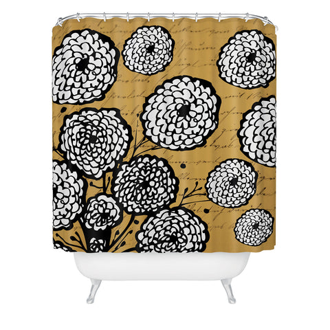 Julia Da Rocha Flowery Letter Shower Curtain