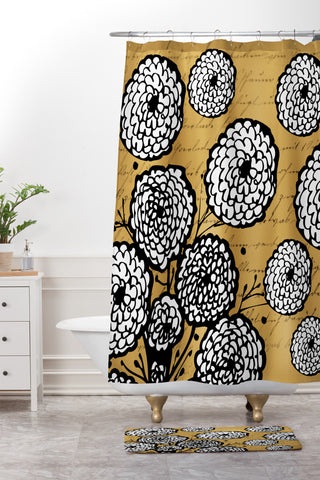 Julia Da Rocha Flowery Letter Shower Curtain And Mat