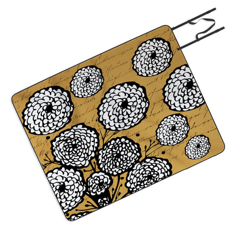 Julia Da Rocha Flowery Letter Picnic Blanket