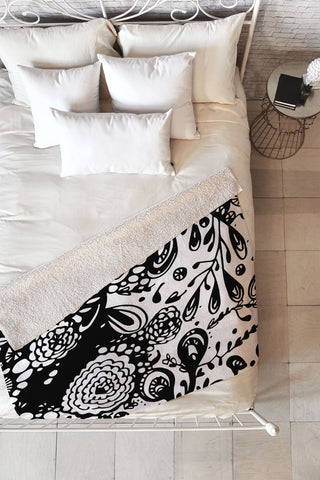 Julia Da Rocha Hidden Rose Fleece Throw Blanket