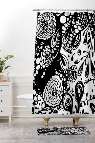 Julia Da Rocha Hidden Rose Shower Curtain And Mat