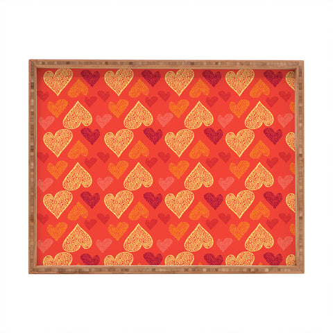 Julia Da Rocha I See Hearts Rectangular Tray
