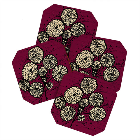 Julia Da Rocha Letters And Flowers Coaster Set