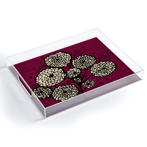Julia Da Rocha Letters And Flowers Acrylic Tray