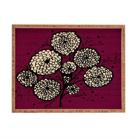 Julia Da Rocha Letters And Flowers Rectangular Tray