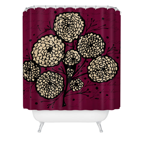 Julia Da Rocha Letters And Flowers Shower Curtain