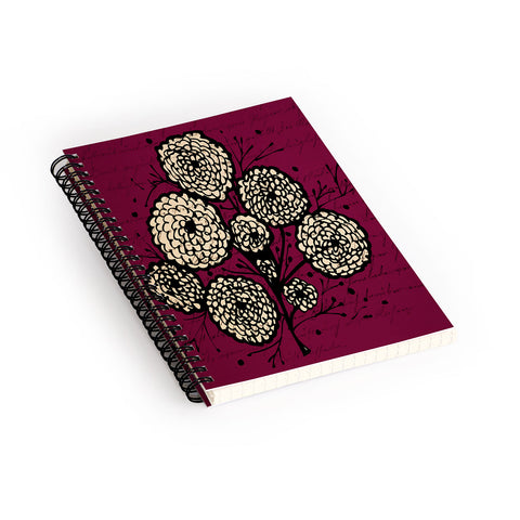 Julia Da Rocha Letters And Flowers Spiral Notebook