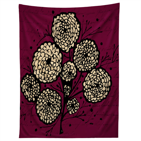 Julia Da Rocha Letters And Flowers Tapestry