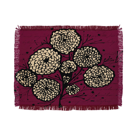 Julia Da Rocha Letters And Flowers Throw Blanket