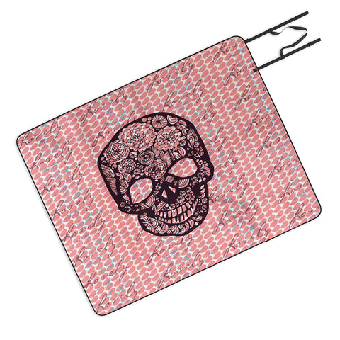 Julia Da Rocha Lovely Skull Picnic Blanket