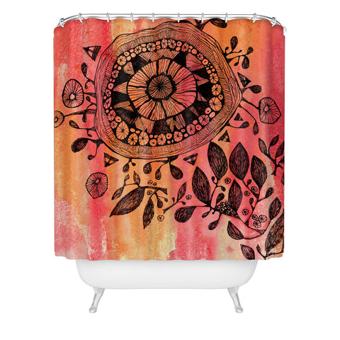 Julia Da Rocha Mandala Bloom Shower Curtain