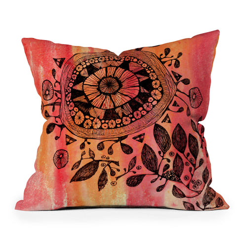 Julia Da Rocha Mandala Bloom Throw Pillow