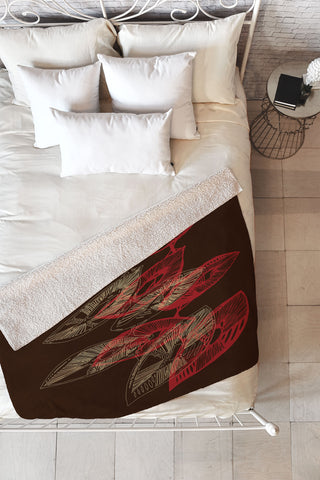 Julia Da Rocha Mushu Fleece Throw Blanket