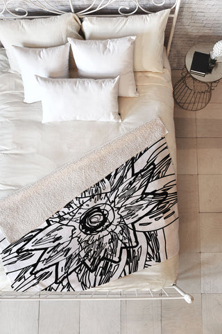 Julia Da Rocha Negra Flor Fleece Throw Blanket