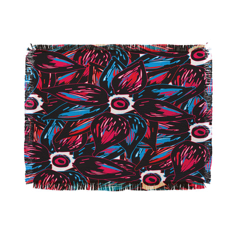 Julia Da Rocha Paradise Flowers Throw Blanket