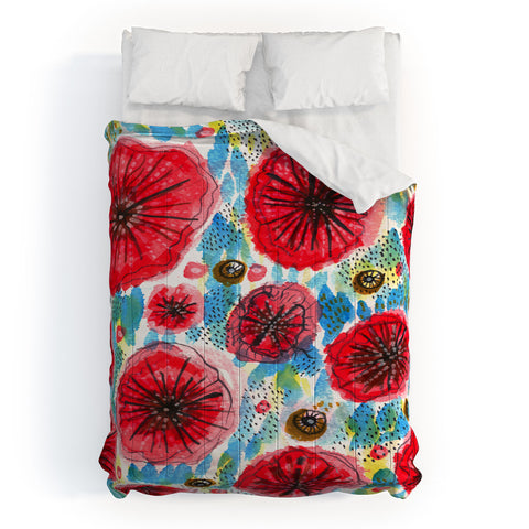 Julia Da Rocha Peonies Bloom Comforter