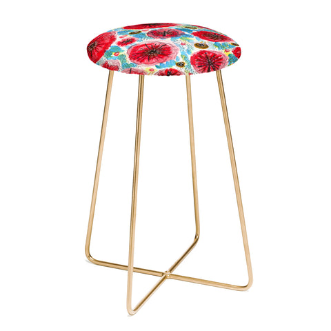 Julia Da Rocha Peonies Bloom Counter Stool