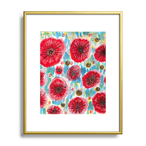Julia Da Rocha Peonies Bloom Metal Framed Art Print