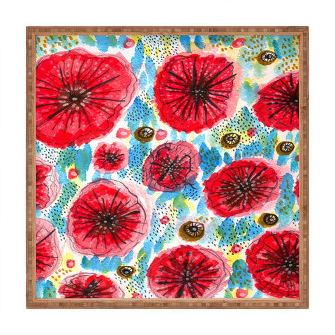 Julia Da Rocha Peonies Bloom Square Tray