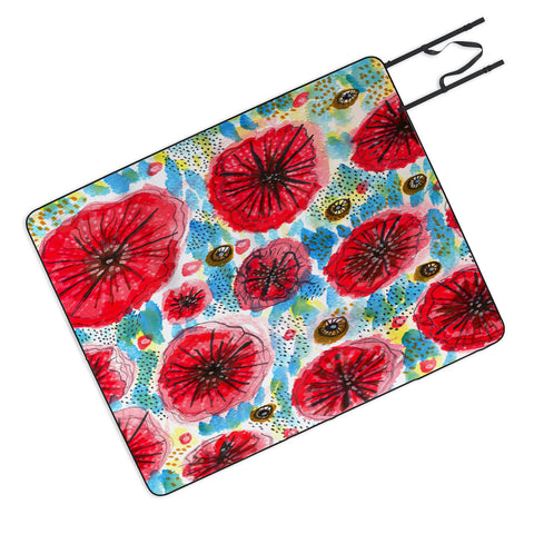 Julia Da Rocha Peonies Bloom Picnic Blanket