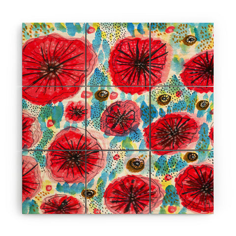 Julia Da Rocha Peonies Bloom Wood Wall Mural