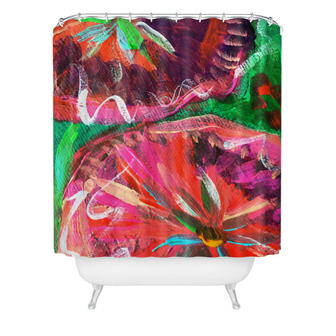 Julia Da Rocha Peony Bloom 4 Shower Curtain