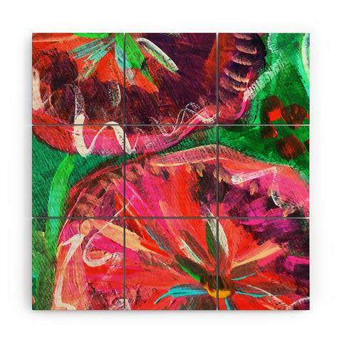 Julia Da Rocha Peony Bloom 4 Wood Wall Mural