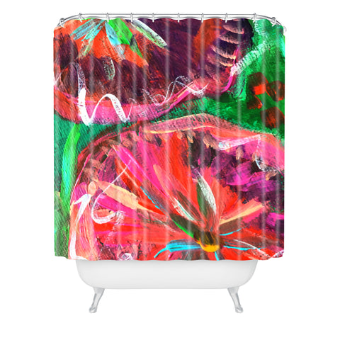 Julia Da Rocha Peony Bloom Shower Curtain