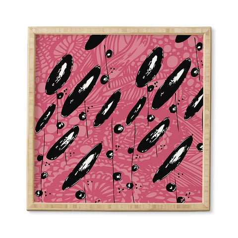 Julia Da Rocha Pink Funky Flowers 3 Framed Wall Art