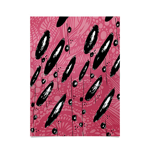 Julia Da Rocha Pink Funky Flowers 3 Poster