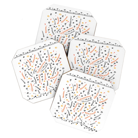 Julia Da Rocha Pretty Flowers Coaster Set