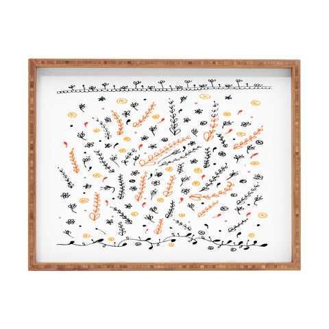 Julia Da Rocha Pretty Flowers Rectangular Tray