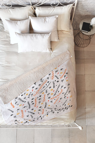 Julia Da Rocha Pretty Flowers Fleece Throw Blanket