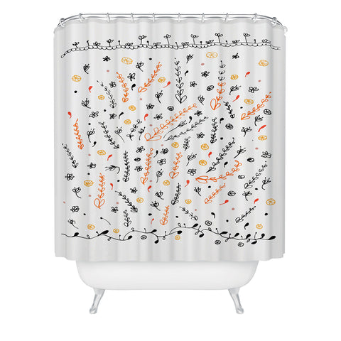 Julia Da Rocha Pretty Flowers Shower Curtain