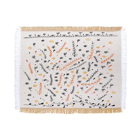 Julia Da Rocha Pretty Flowers Throw Blanket