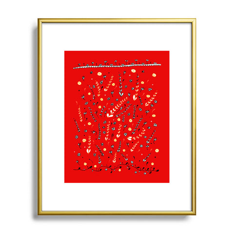 Julia Da Rocha Pretty Red Metal Framed Art Print