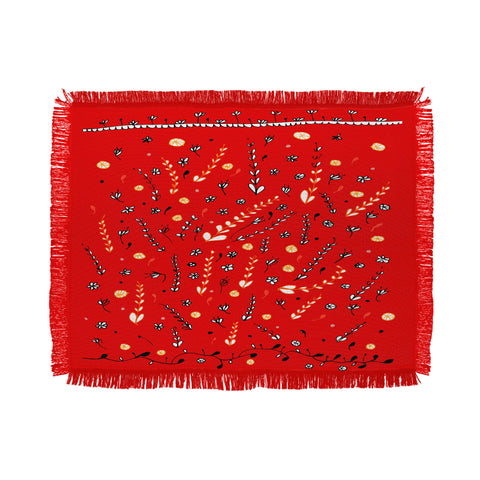 Julia Da Rocha Pretty Red Throw Blanket