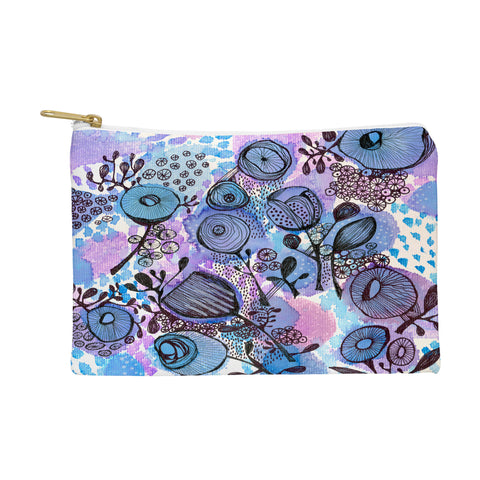 Julia Da Rocha Purple Flowers Bloom Pouch