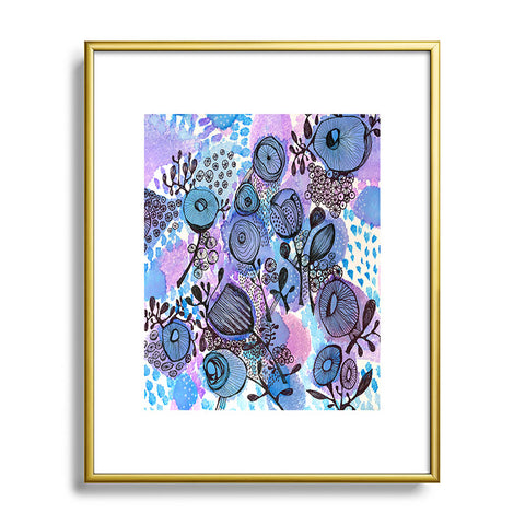 Julia Da Rocha Purple Flowers Bloom Metal Framed Art Print