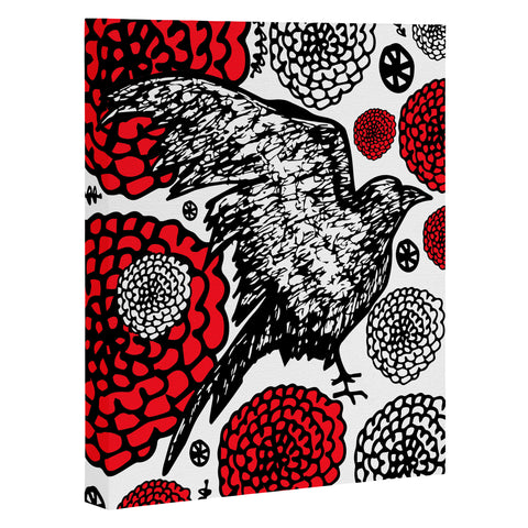Julia Da Rocha Raven Rose Art Canvas