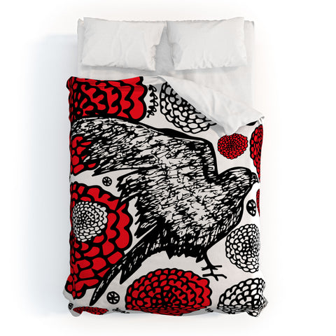 Julia Da Rocha Raven Rose Duvet Cover