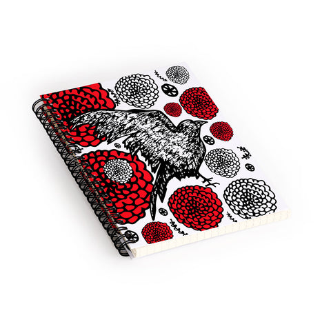 Julia Da Rocha Raven Rose Spiral Notebook