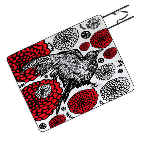Julia Da Rocha Raven Rose Picnic Blanket