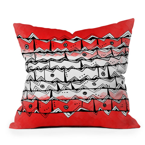 Julia Da Rocha Redbrick Azteca Throw Pillow