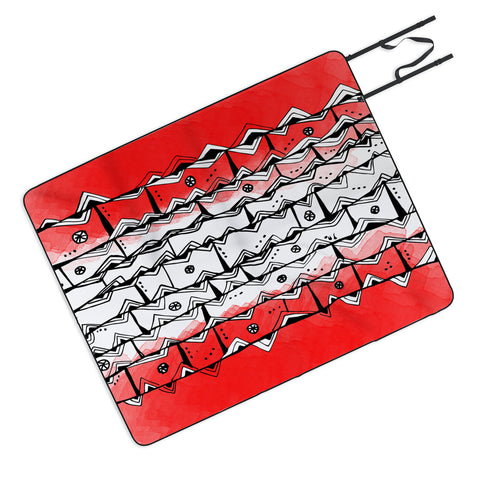 Julia Da Rocha Redbrick Azteca Picnic Blanket